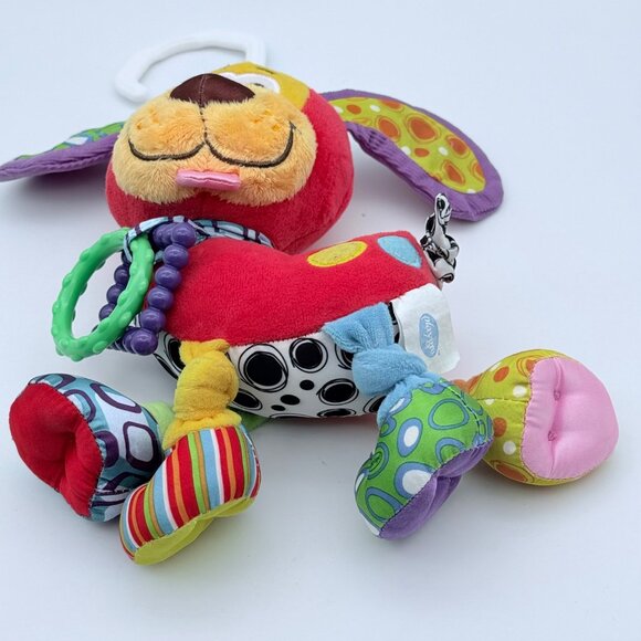 Colorful Plush Puppy Toy With Teething Rings & Rattles For Babies - Picture 3 of 4